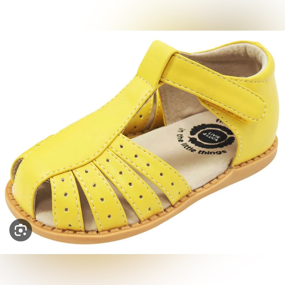 Livie & Luca Yellow Leather Sandals Size 11 - Picture 1 of 6